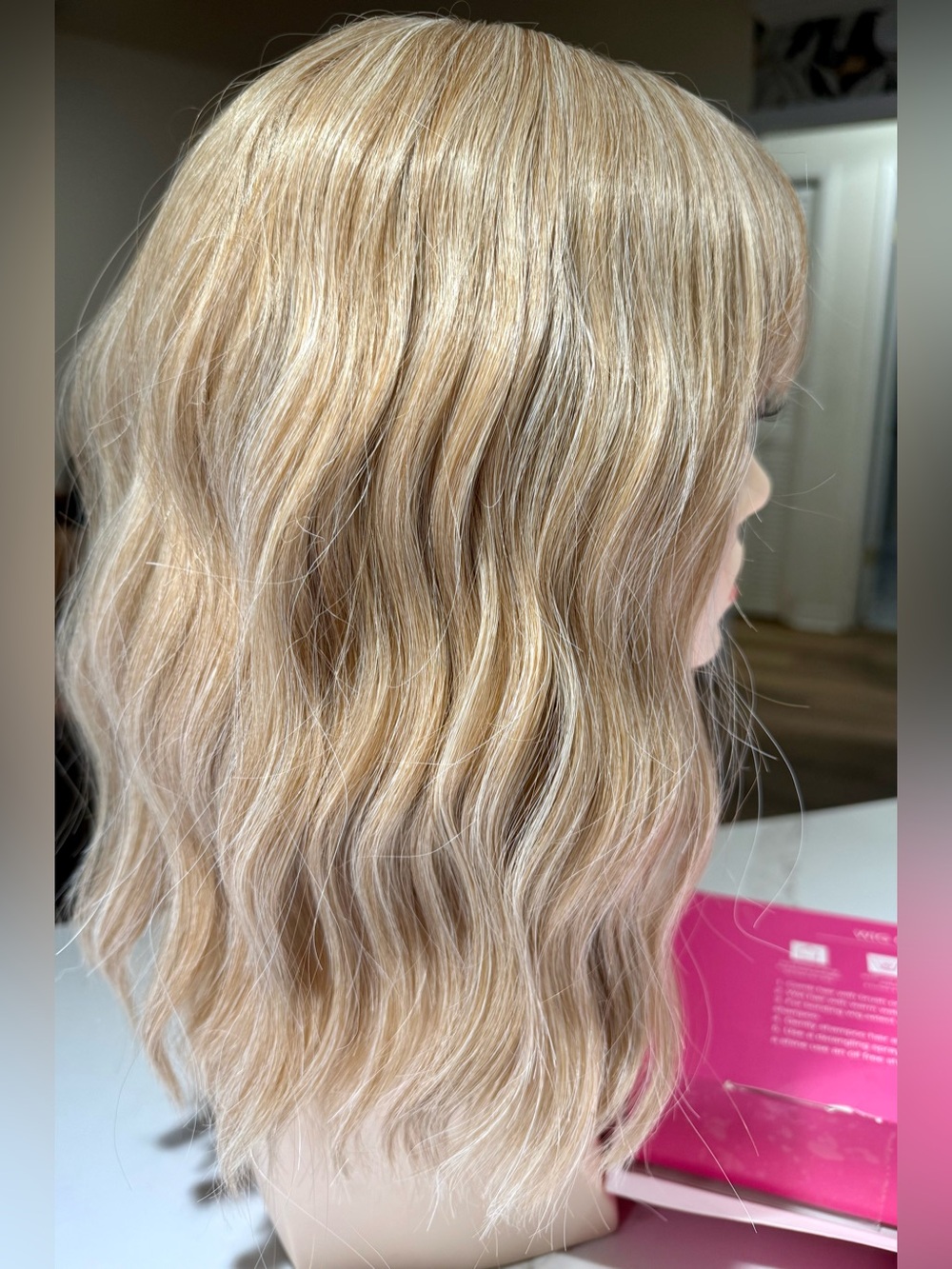 HAIR, 14” Wavy Bob Center Part Bangs Blondes